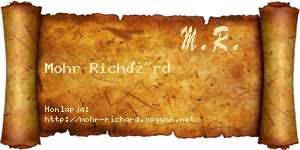 Mohr Richárd névjegykártya