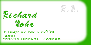 richard mohr business card